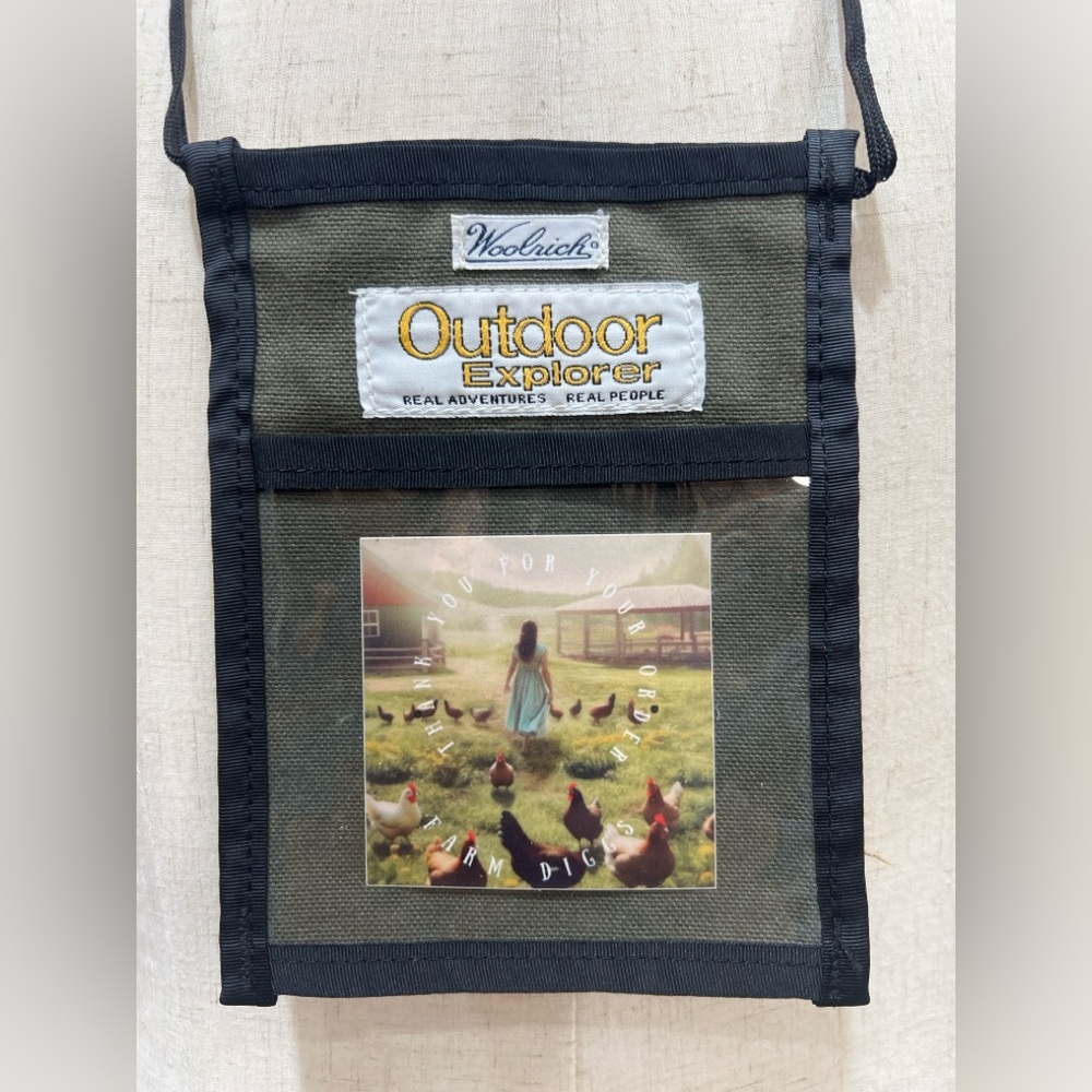Woolrich Outdoor Explorer Neck ID Pass Holder Canvas Badge Pouch